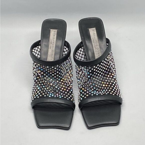 Stella McCartney Jeweled Stretch Mesh Slide Sandals size 38 - Picture 3 of 12